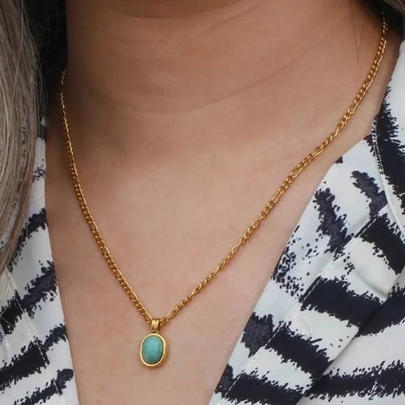 NEW FIGARO 18K GOLD CHAIN PENDANT NECKLACE - Picture 3 of 7